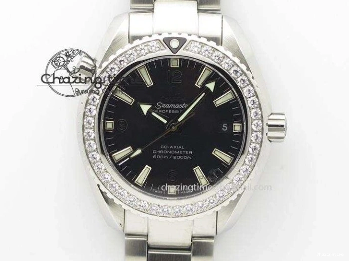 0328 Seamaster Pro Chrono RG Best Edition Black Ceramic Black Dial On RG Bracelet A ComfortFit 8130